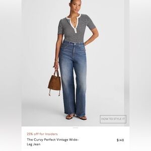 Madewell Curvy Wide Leg Blue Denim Jeans